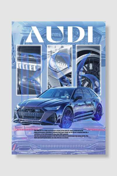 Mudi Store Audi RS6 Avant Car Araba Poster Çerçevesiz Yüksek Kalite Araba Afi...