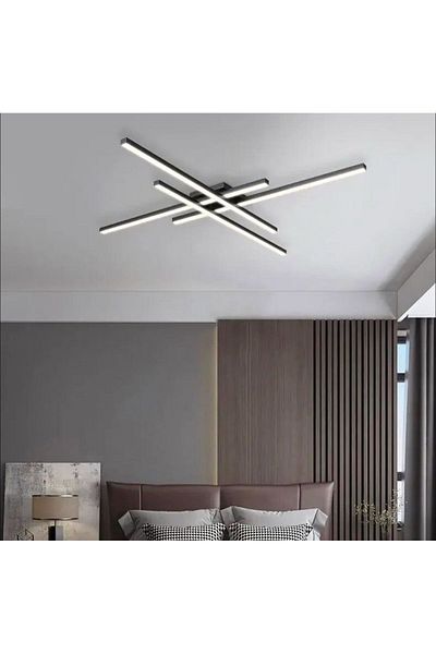 Vonalight 45W Black Led Ceiling - 4000K Light Color, 4*70cm Bar, Plafonier and Lamp Effect