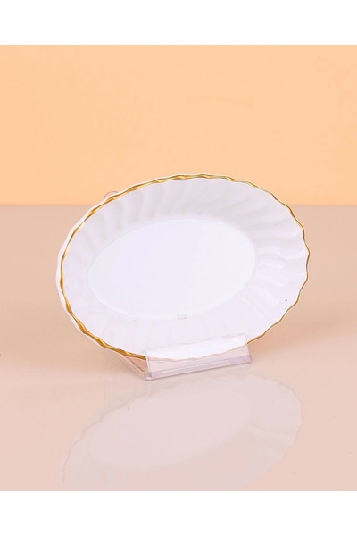NSE Gold Gilded Porcelain Oyster Snack Bowl - Jam Turkish Delight Bowl Sauce Bowl 1 Piece