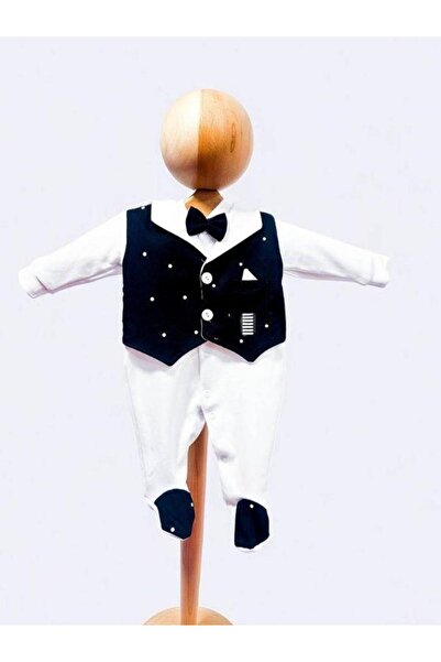 Zekids Baby Boy Tuxedo Jumpsuit