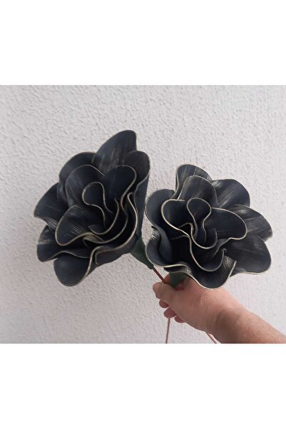 kutmen Latex Handmade Black Gold Detailed Eva Flower 2 Pieces (Artificial Flower)