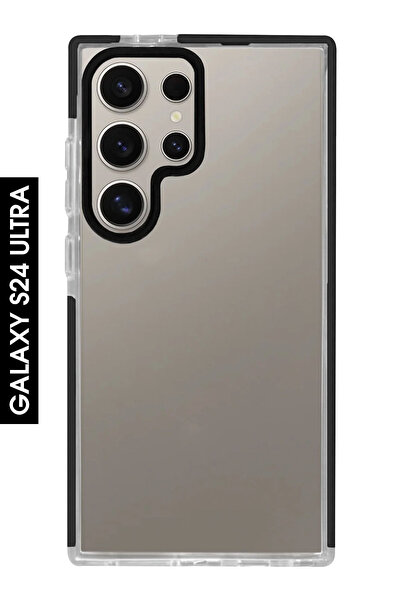shoptocase Galaxy S24 ULTRA Uyumlu Siyah Kenarlı Yüksek Korumalı Impact Telef...