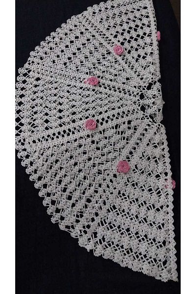 Papatyam Lace Set 62 cm Diameter - Fiskos Tablecloth and Hand Knitted Crochet