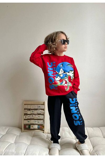 YİGİT BUTİK Yigit Boutique Character Printed Boy's Bottom Top Set