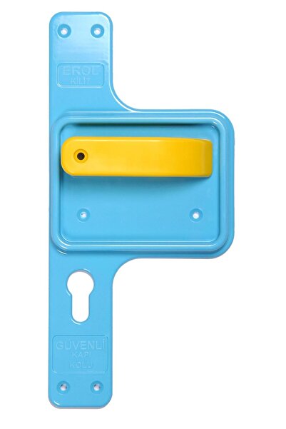 Erol Güvenli Ve Kırılmaz Bariyerli Kapı Kolu Mavi Ayna-Sarı Kol Tek Takım