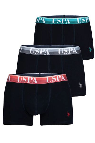 U.S. Polo Assn. Мъжки, лицензиран, USPA, ексклузивен, черен комплект боксерки от 3 части