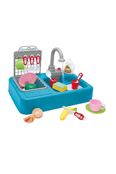 ByCaretta Mutfak Çeşmeli Lavabo Set 30 Parça Mavi