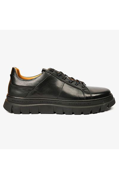 Greyder 64619 Ανδρικά μαύρα παπούτσια casual από γνήσιο δέρμα