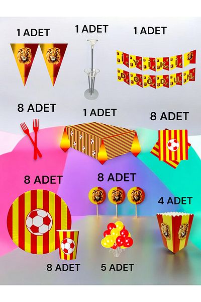 VibeHome 8-Person Red Yellow Fan 2XL Pack - Birthday Party and Fun Events