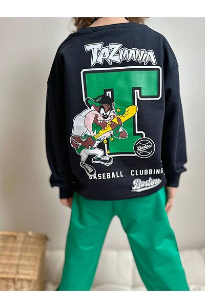YİGİT BUTİK Yigit Boutique Character Printed Boy's Bottom Top Set
