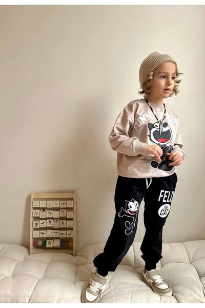 YİGİT BUTİK Χαρακτήρας εμπριμέ για αγόρι κάτω επάνω σετ
