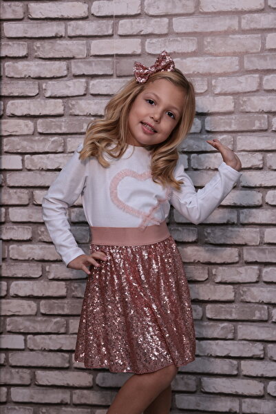 geef kıds Girl's Sequined Sequined Skirt Suit