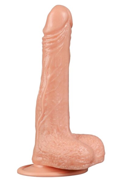 18,5 cm Gerçekçi Vantuzlu Dildo - Damarlı, Testisli, Et Dokulu Realistik Hissiyat