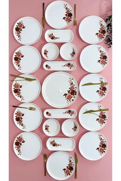 Genel Markalar Pink Rose Model 12 Kişilik 21 Parça Kahvaltı Takımı