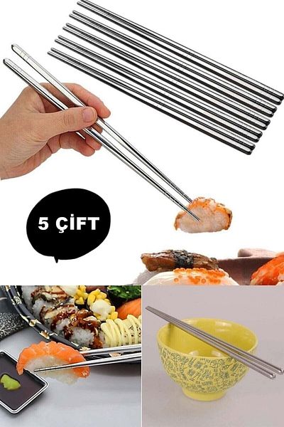 Lexi Bella Metal Chopstick 5 Pairs Stainless Steel Chinese Chopstick Chopsticks Chinese Chopstick 5 Pairs