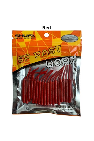 Fast Worm 5.2cm LRF Silicone Feed (18 Pack) Red