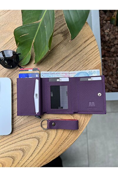 Deriza Ретро унісекс 2660 модель матовий чорний шкіряний гаманець з механізмом