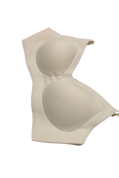 F.K 1241 Model - Laser Cutting Without Underwire, Detachable Pad, Seamless Ecru Bra