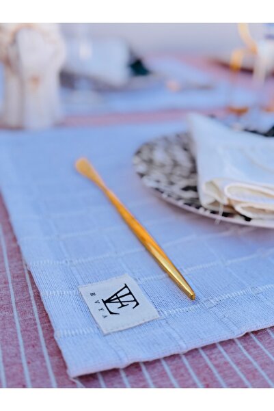 EVYA Monika Linen 6-Piece Buldan Business - 35X45 cm American Service Plate, Tableware, Table, Living Room, Kitchen, Cream