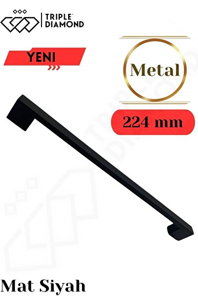 Triple Diamond 224mm Metal Siyah Çekmece Kulpları Dolap Mutfak Mobilya Kulpu ...