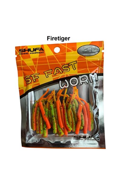 SHUFA Fast Worm 5.2cm LRF Silikon Yem (18'li Paket) Firetiger