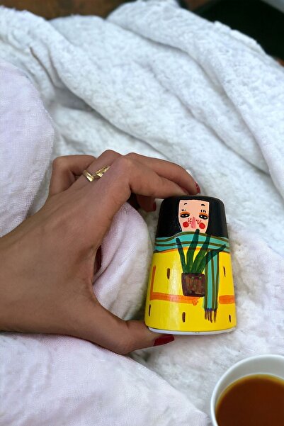 ARİENEL Seramik Tuzluk | Tekli | Orien | Unique | Artistic | El Yapımı | Sarı