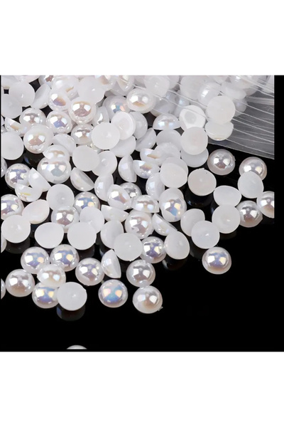 SavBrand 100 τμχ 8 χιλιοστά Κρέμα Ημιστρογγυλές Επίπεδες Χάντρες Πλάτης Κοσμή...