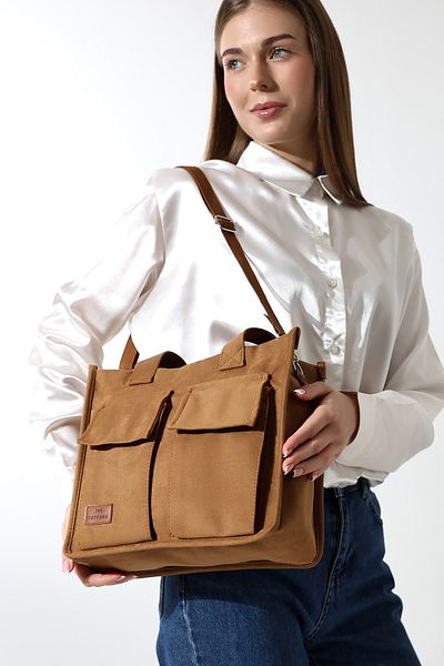 Moda azza Geantă de umăr elegantă din piele intoarsa pentru femei cu buzunare frontale si husa cu magnet