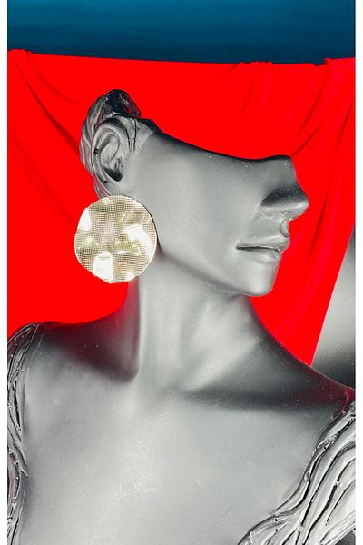 TRENDTAKI Shiny Asymmetrical Round Gold Plated Külpé