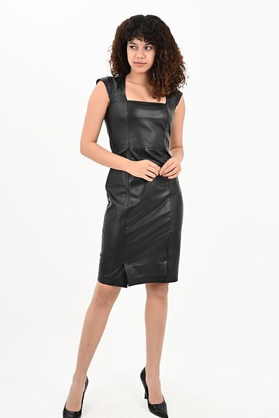 ALİN Diana Black Half Moon Shoulder Genuine Leather Dress Size Measurements Visual