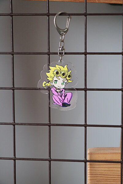 Akumastik حقيبة سلسلة مفاتيح جوجو بيزار أدفنتشر جيورنو جيوفانا مزينة بالرسوم المتحركة