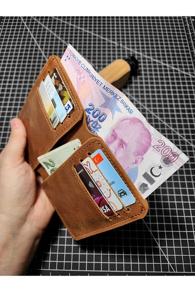 FH LEATHER GOODS Handmade Genuine Leather Vertical Wallet - 12X9Cm-(Fh22) (Personized)