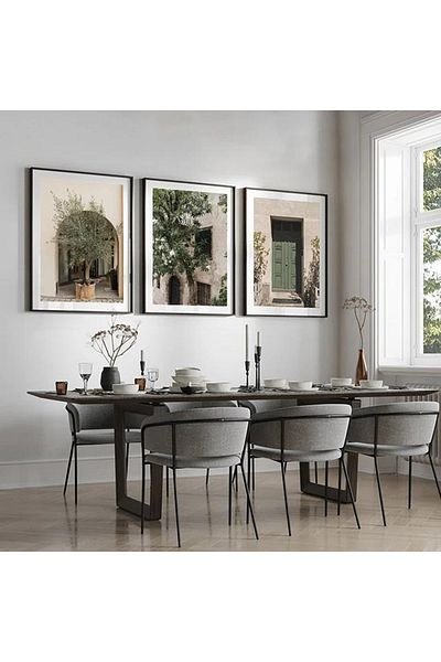 Linacci 3-Piece Black Metal Frame Door Bohemian Architect Glass Table Set