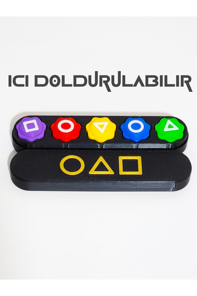 Suelo Butik Özel Kutuda Squid Game 5 Taş Oyun Seti Beştaş Gonggi Oyuncak Kalamar Oyun Renkli Taş