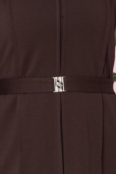 Sevitli Καφέ Φόρεμα - Πιέτες Λεπτομέρεια