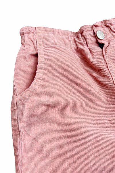 Divonette Elastic Waist Corduroy Baby Girl Trousers Pink