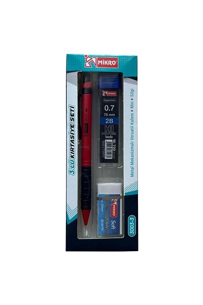Mikro Eco Series 3-Piece Pen Set - Pen+Eraser+Nib - Mechanical Nib Versatil Pen 0.7 mm - 1 Set