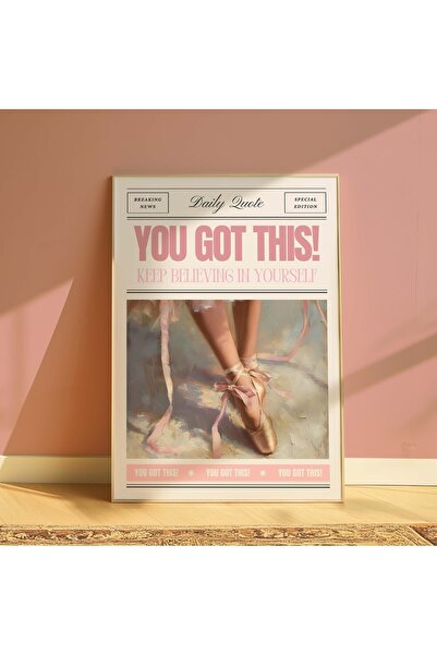 DES VU PRINT Balerin Posteri, Coquette Temalı Çerçevesiz Poster