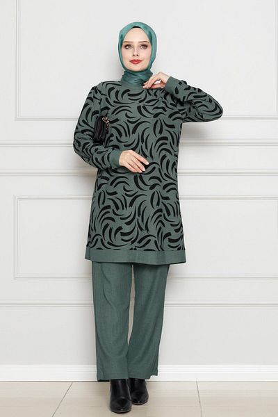 Sevitli Green Reyhan Double Karin Set