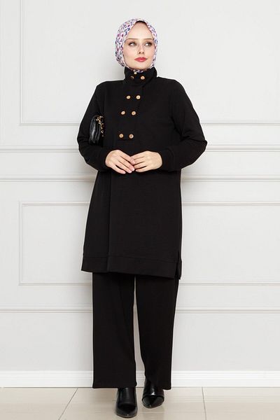 Sevitli Set costum dublu negru