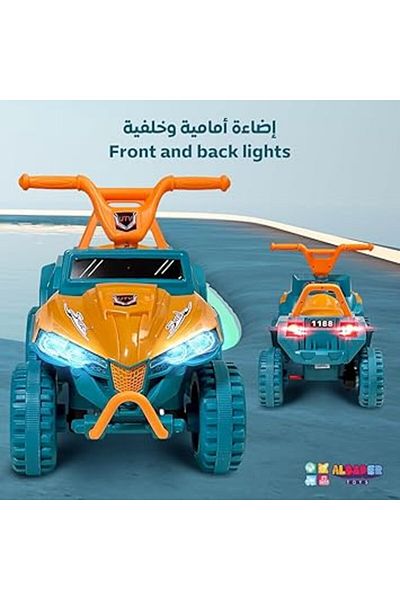 ALBADER Kids Ride On Toy, Ride On 4 Wheel Motorcycle, Electric Bike, Drive Vehicle For Toddlers