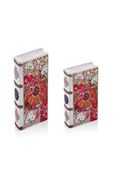 LAMEDORE Lilyum Pattern 2-Piece Porcelain Decorative Book