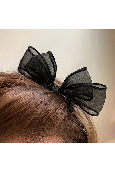 SavBrand Cataramă cu clemă cu model fluture pentru femei, neagră, din 2 piese