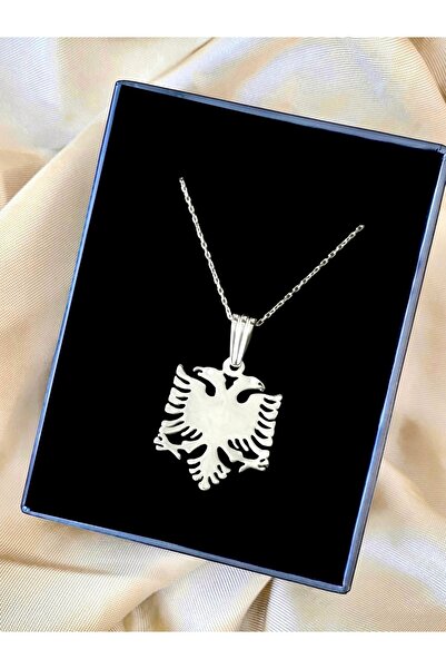 Alaja Silver Çift Başlı Kartal Arnavutluk Sembolü 925 Ayar Gümüş Kolye