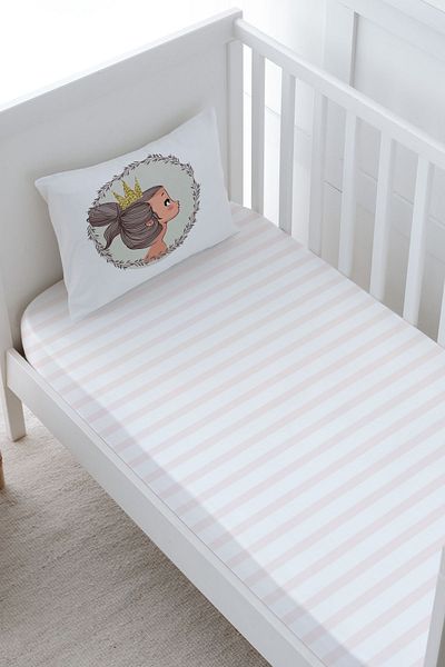 Tuğba Kuğu Mother's Side Crib Elastic Sheet Set (55X95) - Iconic Series - Chat with Unicorn