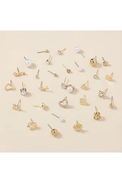 activehandmade 30 Pairs Minimal Earring Set