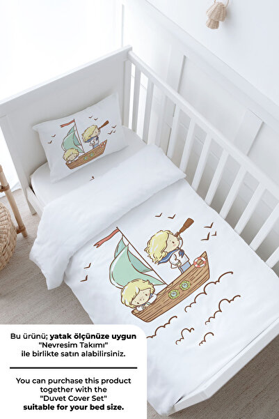 Tuğba Kuğu Набір простирадл з гумкою для немовлят - Серія Pure Baby - Милий капітан і матрос