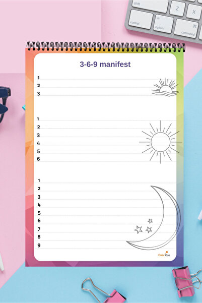 coloridea 3 6 9 Manifest Defteri A5 (14X21 CM) Spiralli