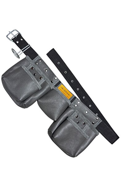 İKİZ DERİ ÜRÜNLERİ 5 BÖLMELİ HAKİKİ DERİ ÇİVİ ÖNLÜĞÜ GRİ