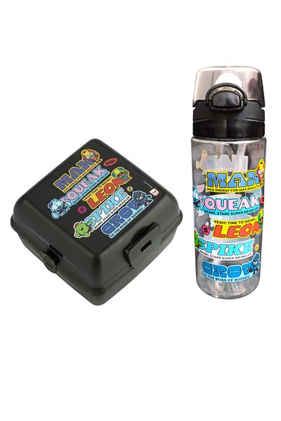 BRAWL STARS Licensed 500ml Water Bottle and Four Compartment Nutrition Bowl Set